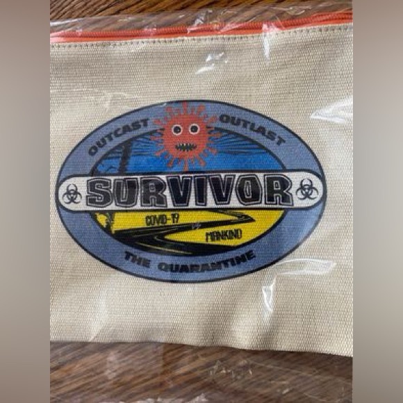 Canvas Coronavirus Survivor canvas zip pouch 5"x7" NWT - Picture 1 of 1
